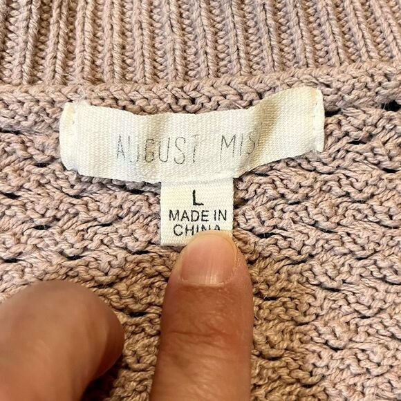 August Mist Women’s Large Pink Sweater - Picture 8 of 10